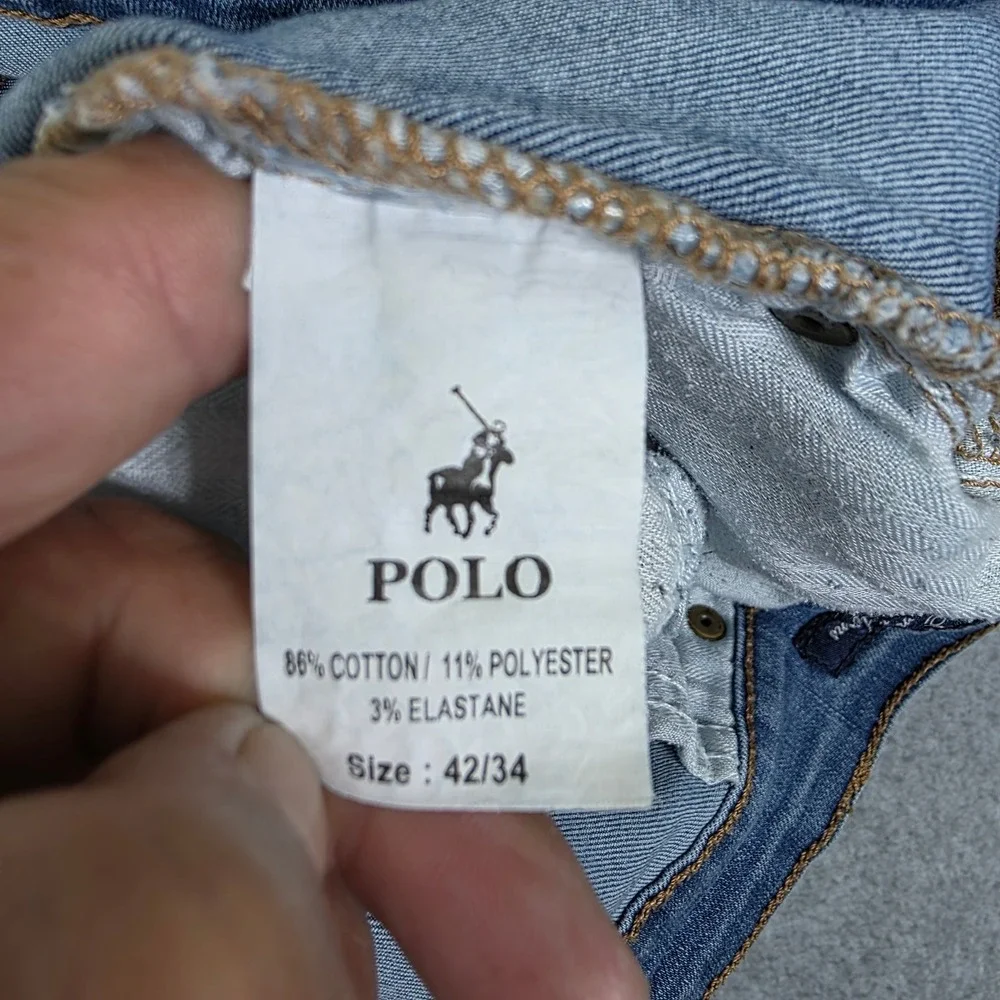 Polo Ralph Lauren Simon Jeans Men's 42/29 Light Wash Blue Straight‎ Leg Denim